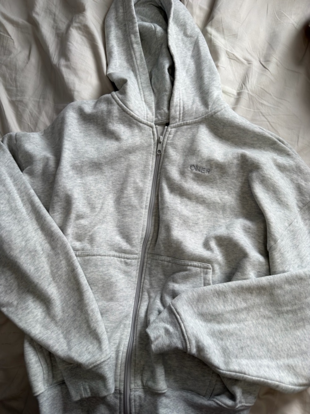 Oner active Gray Zip-Up Hoodie